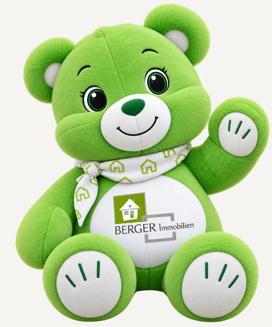 Der grüne BERGER Bär winkt
