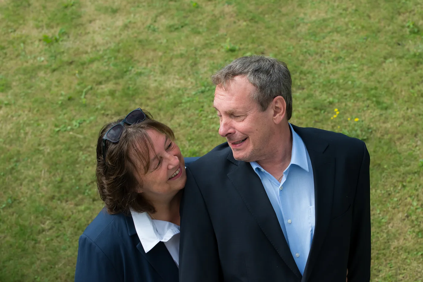 Gabi und Detlev Berger lachen sich an